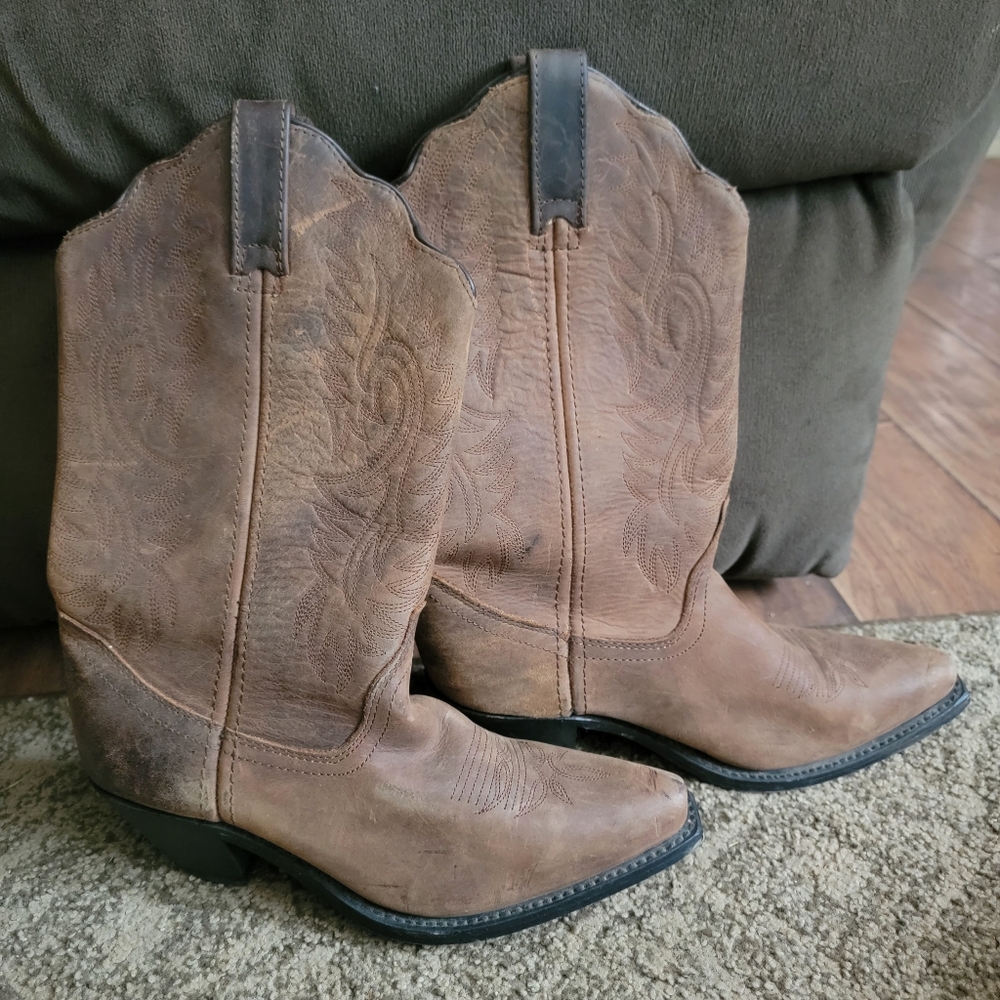 Womens LEATHER Cowgirl Boots sz7